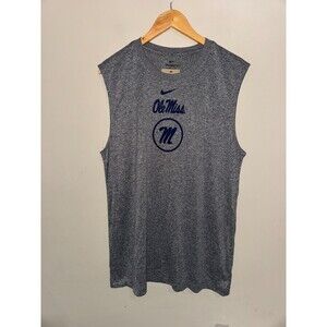 Nike Ole Miss Rebels Football Team Issued PE Dri-Fit Sleeveless Shirt Mens L NEW